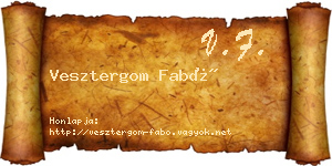 Vesztergom Fabó névjegykártya